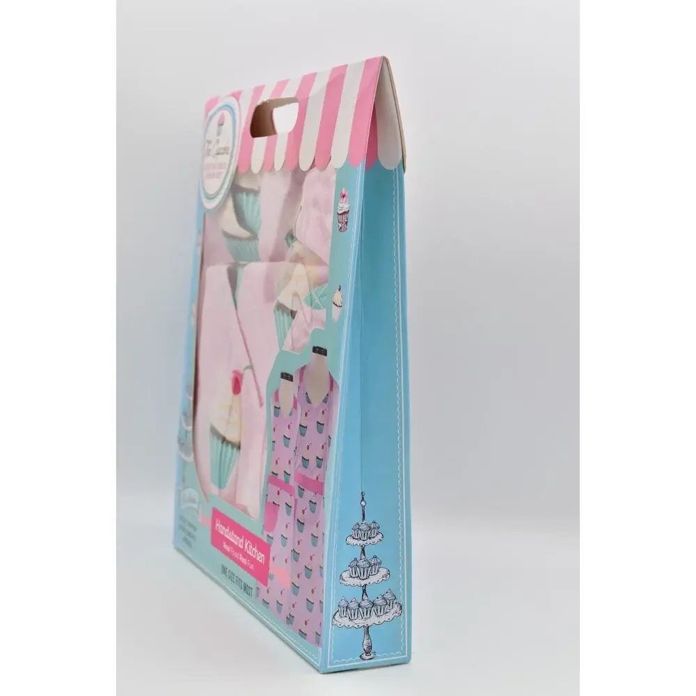 Adult & Child Apron Set Cotton Pink Cupcakes 2 Aprons Handstand Kitchen NEW
